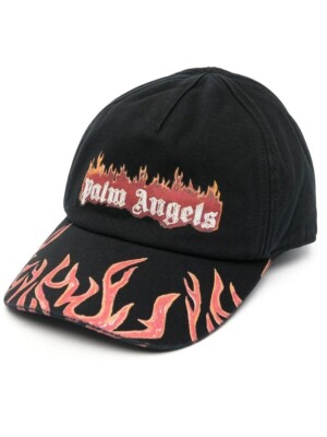 Palm Angels Flames Vintage Cap | Schwarz | One Size | Logo Print Fire UVP 300 