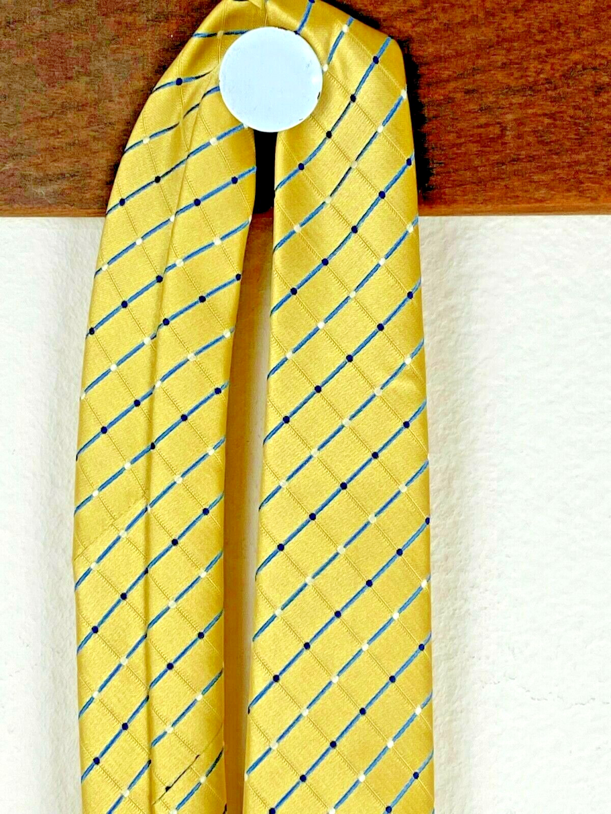 Geoffrey Beene Men's Yellow Classic Neck Tie Satin Diamond Design 56' x 3"