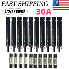 1/2/5/10 Pcs 30A in-line Fuse Holder Solar Panel Cable Waterproof PV Connector