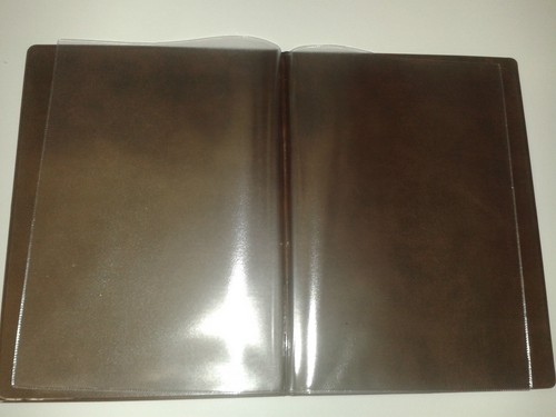 A4 MENU HOLDER/COVER/FOLDER IN BROWN LEATHER LOOK PVC - Picture 3 of 7