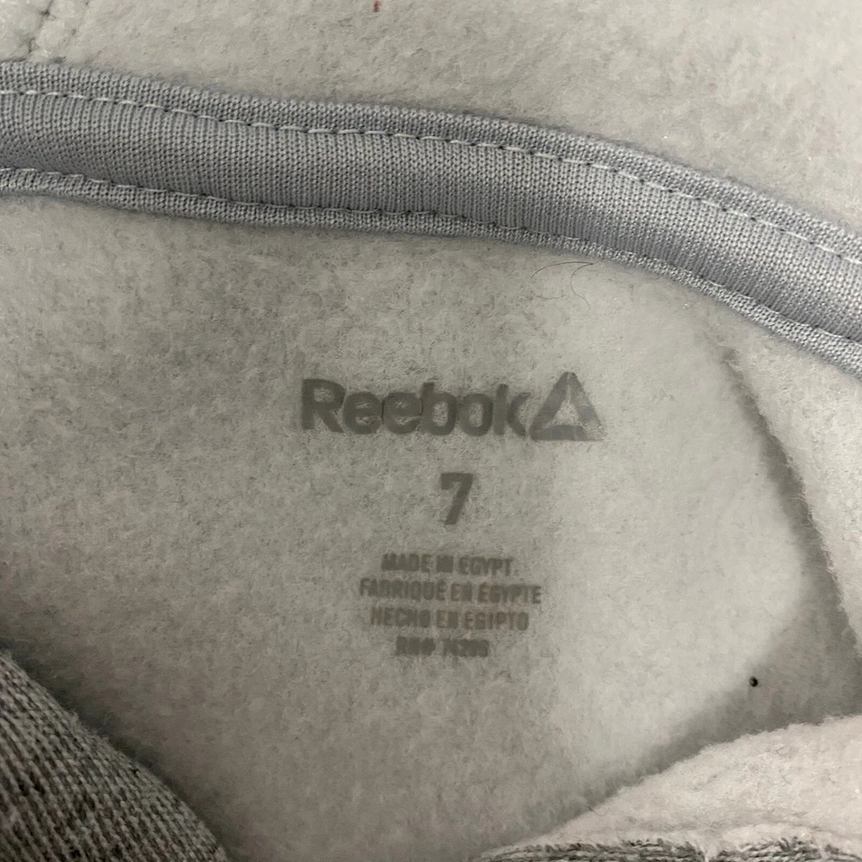 Reebok boys Black Gray Fleece Hoodie Sweatshirt size 7 - Image 4 of 4
