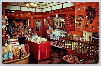 Interior~Alpine Alpa Cheese Chalet Store Wilmot Ohio~Vintage Postcard