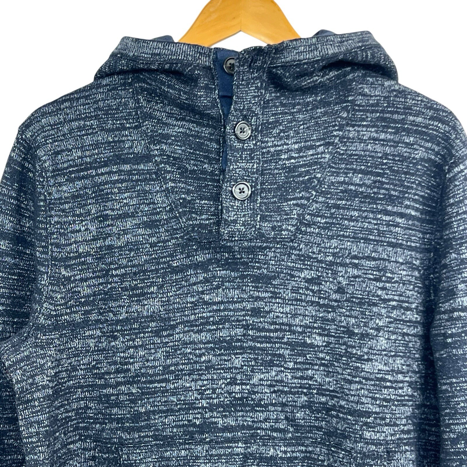 Banana Republic Heritage Collection Blue Hoodie Sweater L Merino Wool Blend image 2