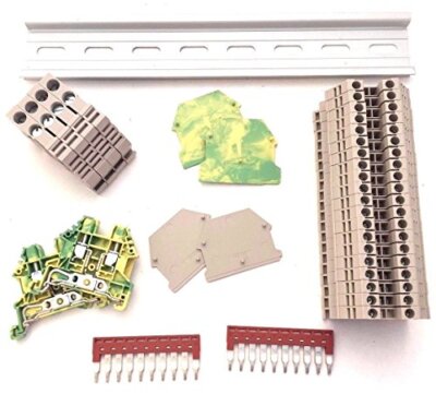UL Listed DIN Rail Terminal Block Kit #1 Dinkle 20 DK2.5N 12 AWG Gauge 20A 60...