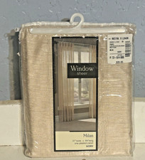 Milan Window Sheer Curtain One Pleated Panel Ivory 27" W x 84" L Machine Wash