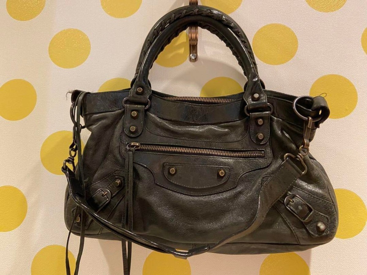 Authentic BALENCIAGA FIRST 2way bag handbag genuine leather Authentic BALENCIAGA FIRST 2way bag handbag genuine leather