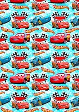 DISNEY CARS Birthday Gift Wrap - Lightning McQueen Wrapping Paper - Disney