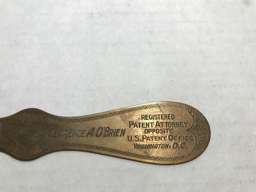 Advertising Letter Opener - Clarence A. O'Brien Patent Attorney Washington DC - Picture 2 of 6