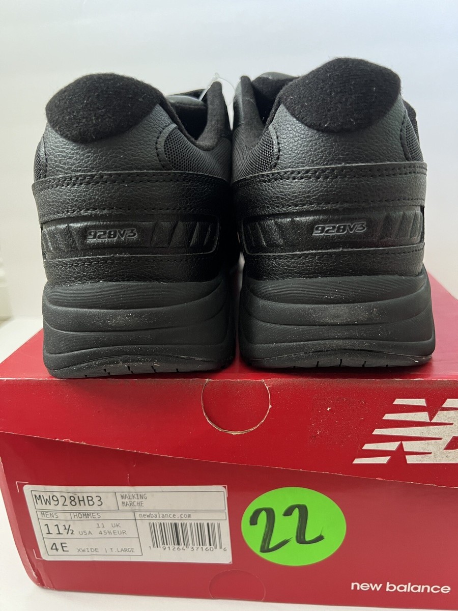 ② New balance MW928HB3 Black Leather Walking Shoe Men size 11.5 New