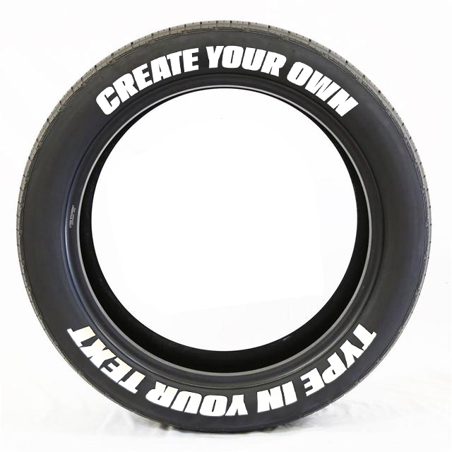 Tire Lettering Sticker CUSTOM TEXT 1.06'' 14