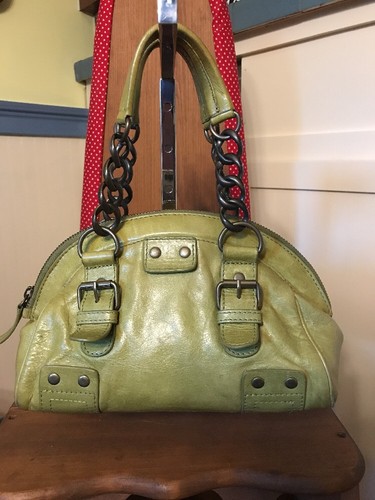 cynthia rowley small green leather handbag