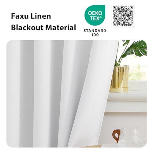 Faux Linen French Door Curtains, Privacy Door Curtains W26 x L72