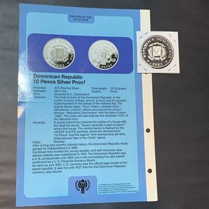 Dominican Republic 10 Pesos Silver Proof Km 57 1982 **Intl Year Of The Child**