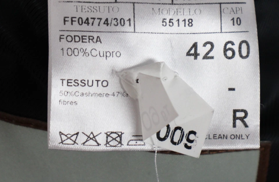 Canali Kei Coat 50 R (60 EU) Mens Navy Grey Stripe Cashmere Modern Fit NWT $2965 - Image 4 of 4