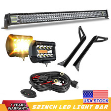 52 Led Light Bar 4 Pods Mounting Bracket Driving For 1987-95 Jeep Wrangler Yj