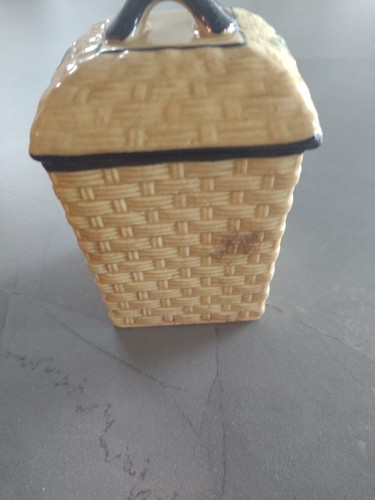 Vintage Hotta Yu Shoten japanisches Japan Korbweave Majolika Muskatnuss Gewürzglas - Bild 5 von 9