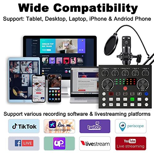 Podcast Equipment Bundle, BM-800 Mic Kit with Live Sound Card, Podcast V8S - Picture 4 of 7