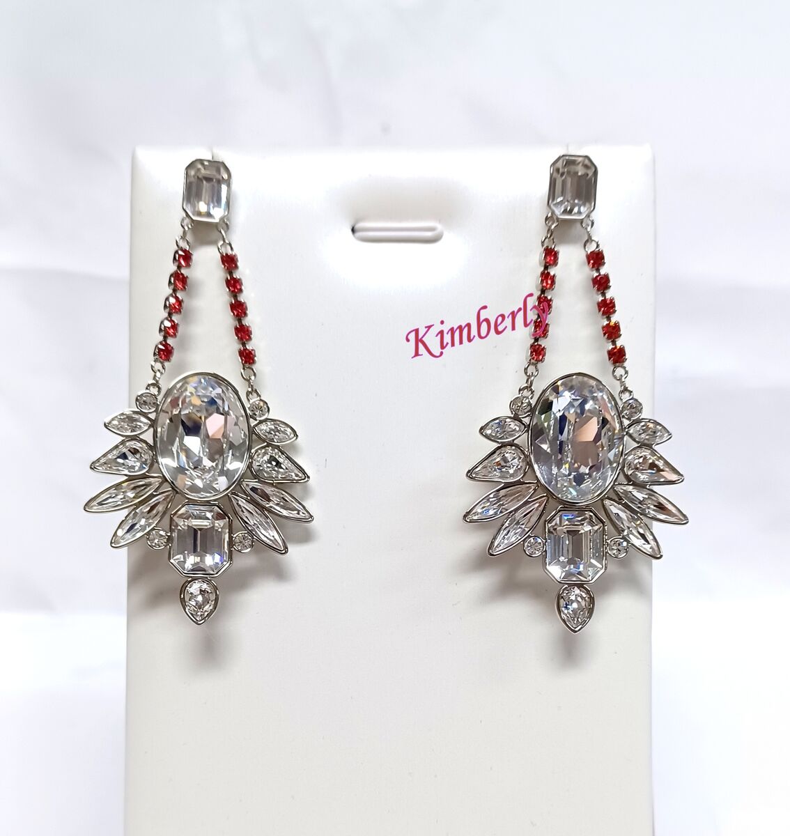 Swarovski Tosha Earrings Spike Shaped Indian Pink/Clear Swarovski Tosha Earrings Spike Shaped Indian Pink/Clear