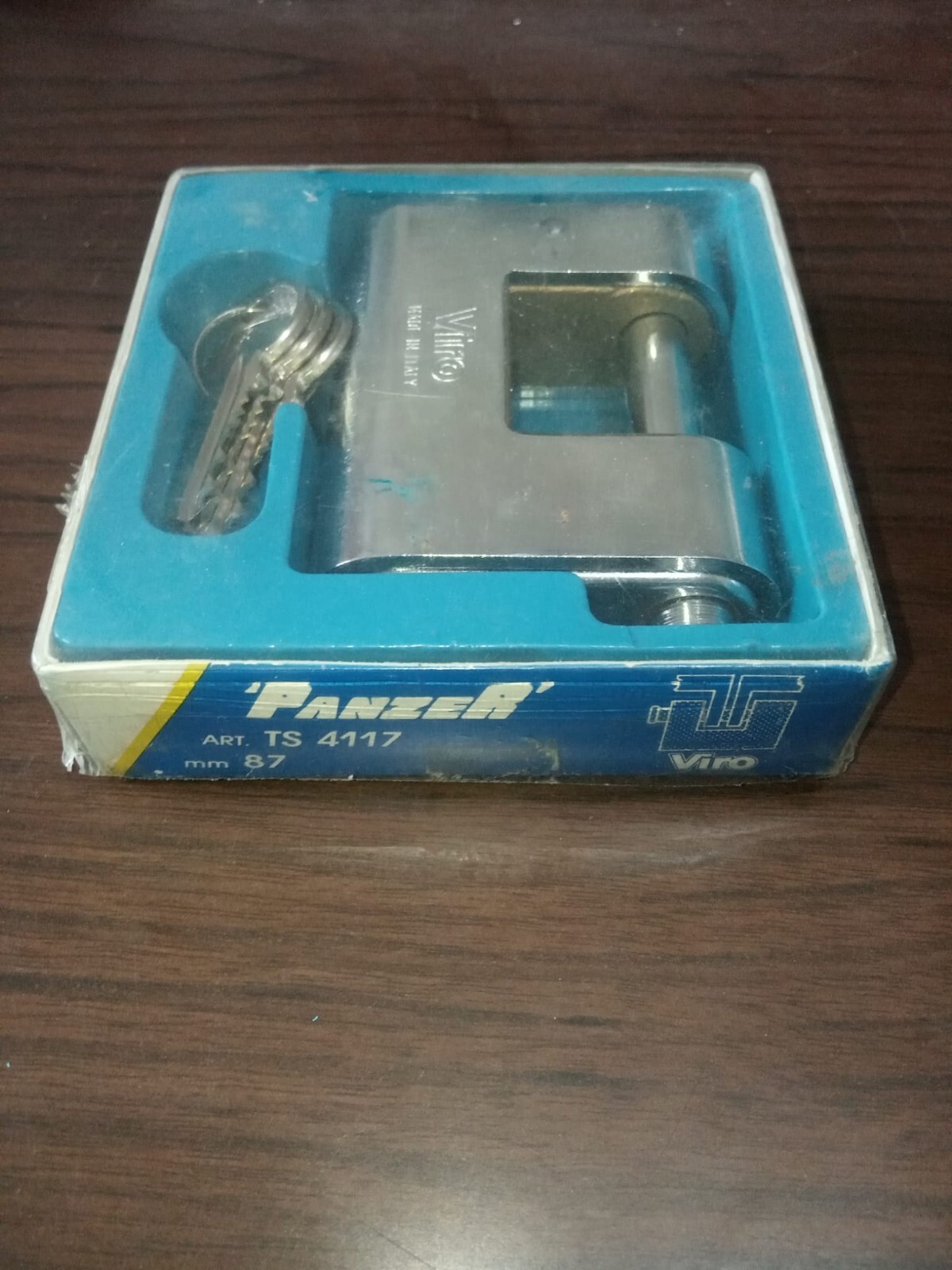 VIRO LUCCHETTO CORAZZATO PANZER ART.4117.69 MISURA 87 MM - 3 CHIAVI - ANTIFURTO