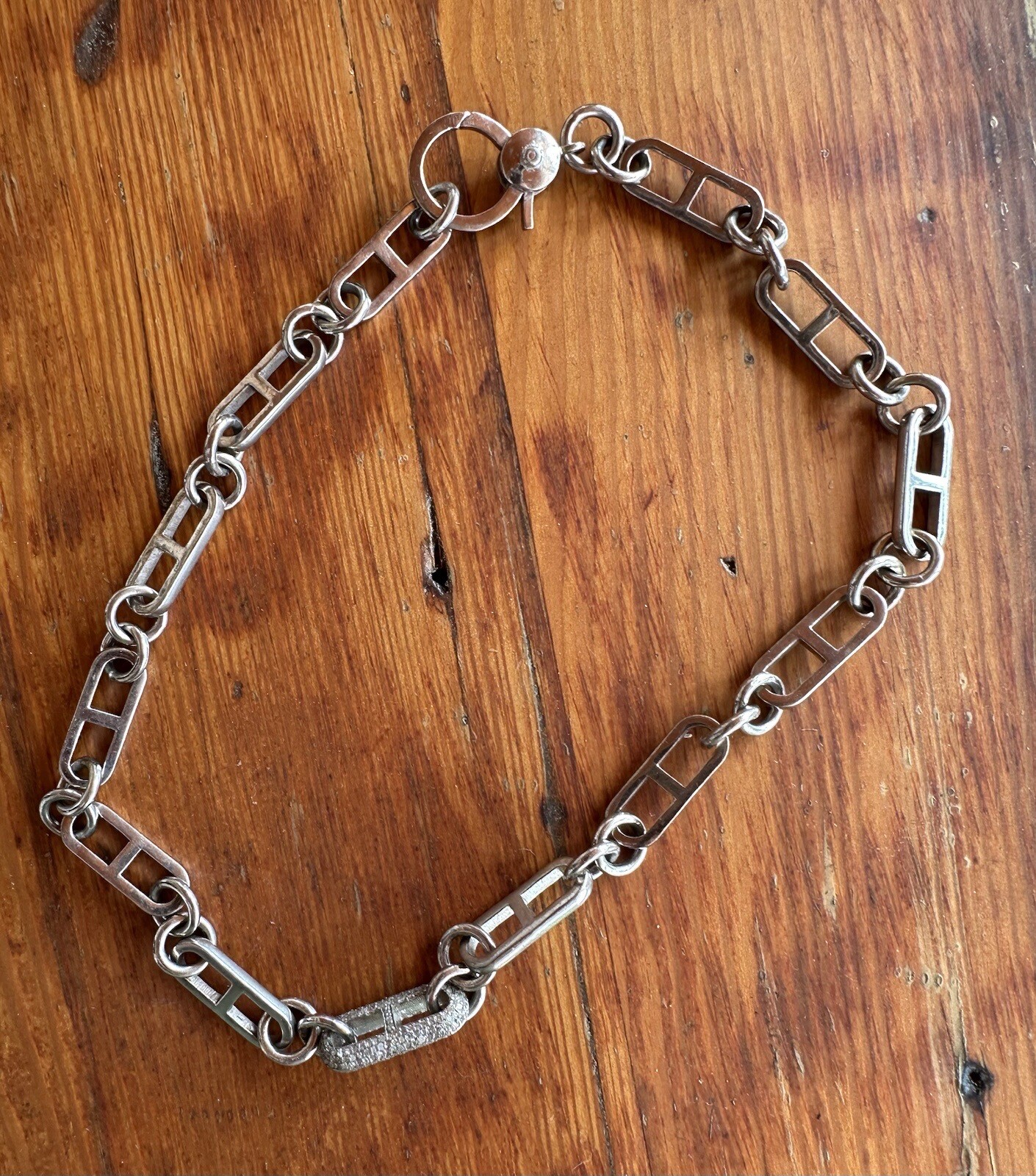 Diamond link Statement sterling silver Custom cha… - image 2