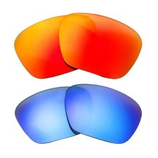 Walleva Fire Red Ice Blue Polarized Lenses For Maui Jim Makoa Sunglasses