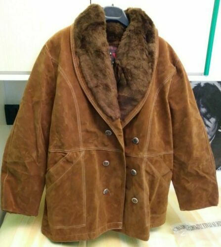 D'Arienzo Cappotto Montone Scamosciato Cuoio Uomo Vero Shearling