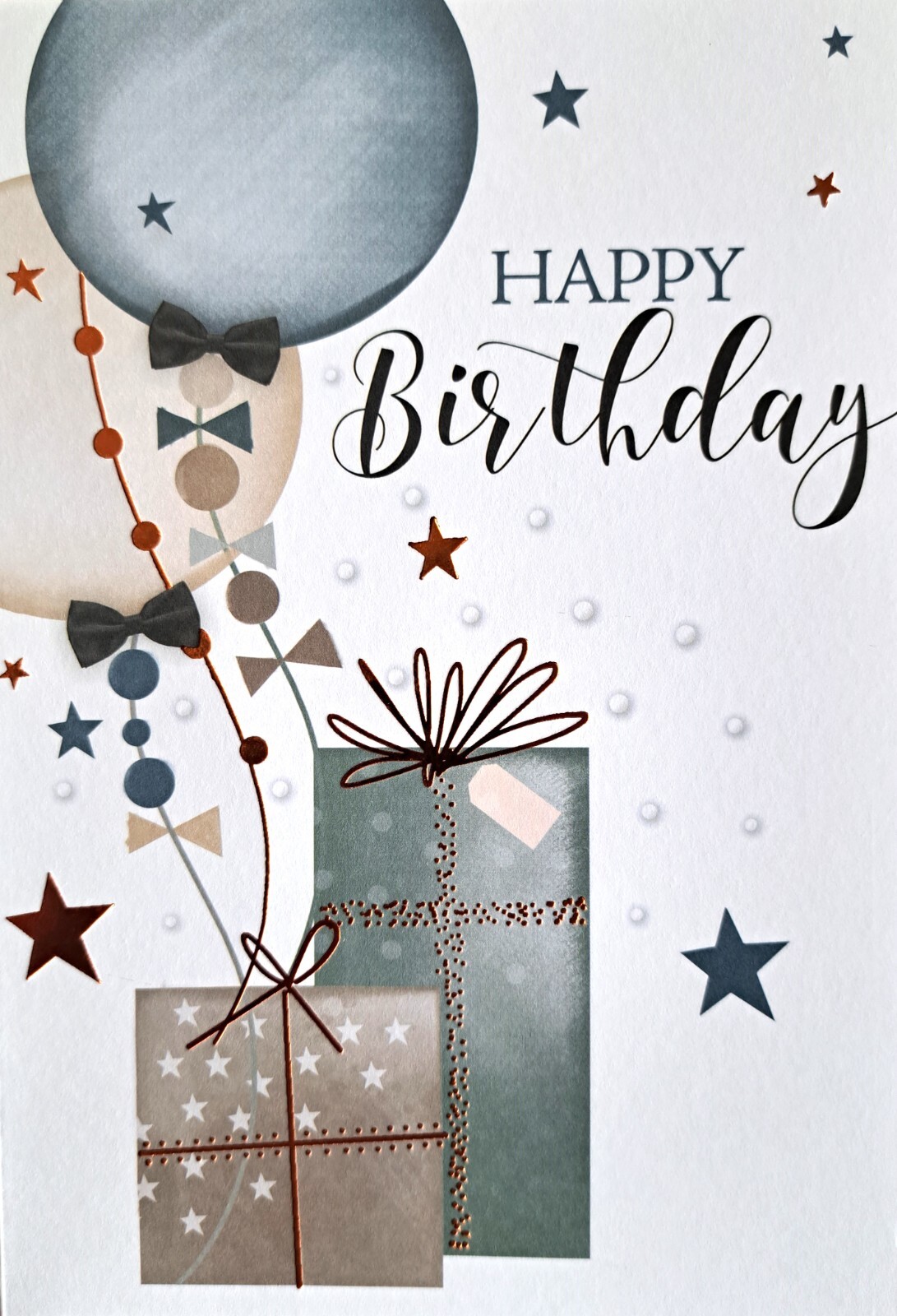 Happy Birthday Balloon and Present Card for Male