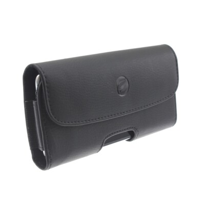 Black Horizontal Leather Case Side Cover Belt Clip Loops K1O for Cell Phones