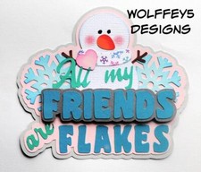 CRAFTECAFE SNOW friend KID TITLE premade paper piecing scrapbook DIECUT piece