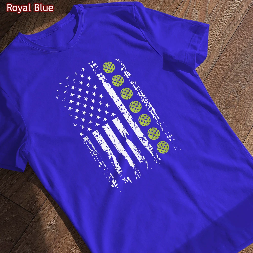 Pickleball Shirt American Flag Tee Gift for Pickleball Player Enthusiasts