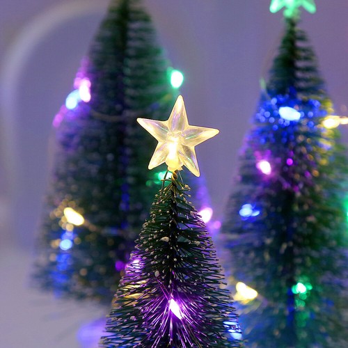 Tavolo Piccolo Albero di Natale Artificiale Mini con Luci LED Ornamenti Natale - Foto 10 di 14