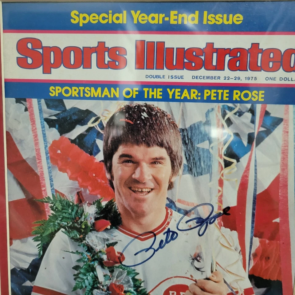 Pete Rose signed full Sports Illustrated Magazine SPORTSMAN OF THE YEAR framed - Изображение 3 из 4