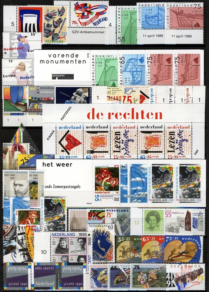 Países Bajos 1988-93, completo incluye libro y M/S, VF/XF MNH, Mi cat 315 € (B8b) Foto 2 de 4