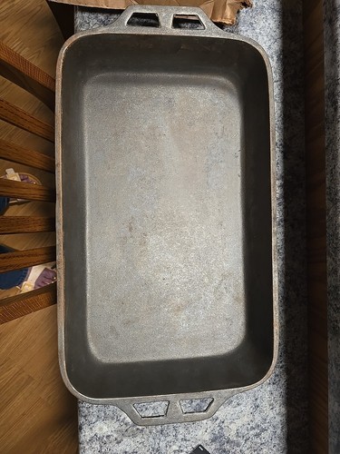 Vintage LODGE Two Handle Cast Iron 22" X 11.5" Rectangular FISH FRYER USA NR