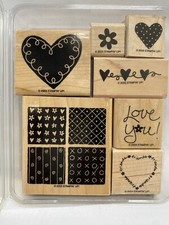 Stampin Up LOVING HEARTS Set Of 7 Rubber Stamps Love You Friends Hearts