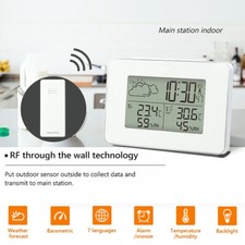Wireless Weather Station Indoor  Outdoor Digital LCD Clock Thermometer Humidity
