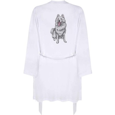 'White Pomsky' Adult Dressing Robe / Gown (RO031917)