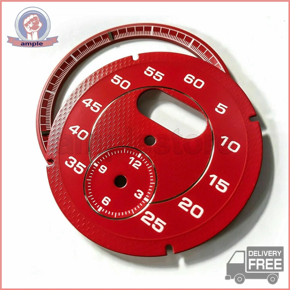 Relógio medidor mostrador vermelho cronógrafo para Porsche Cayman 911 Macan Cayenne Boxster Panamer - Imagem 2 de 3