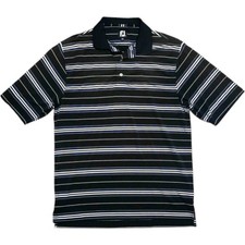 FootJoy Performance Polo Golf Shirt FJ Mens L Short Sleeve Striped EUC