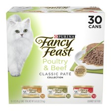 Purina Fancy Feast Classic Pate Food, Wet Cat Food, Poultry  Beef, 3 oz Cans