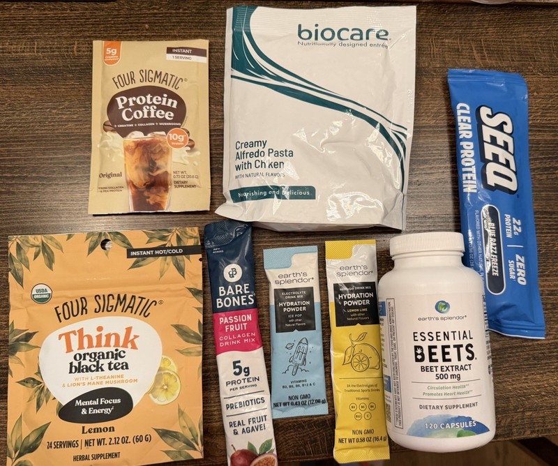 Companion Box Glp-1 Sample Items: BioCare, Four Sigmatic, Earth’s Splendor