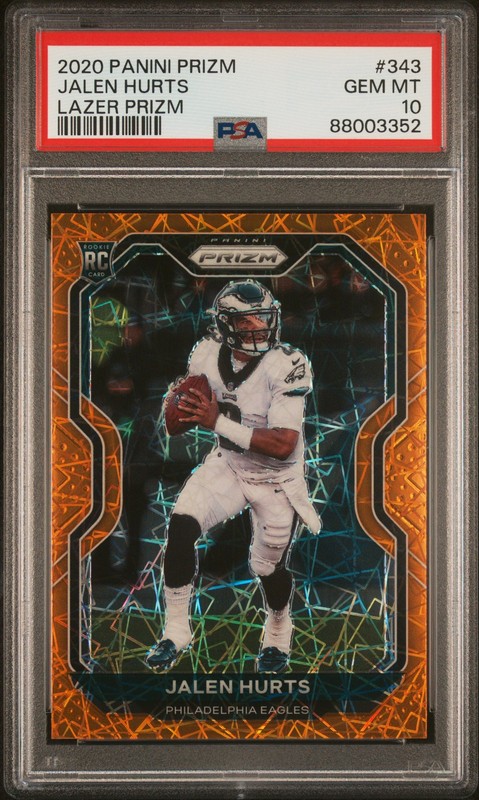 2020 Panini Prizm #343 Jalen Hurts Lazer Prizm PSA 10