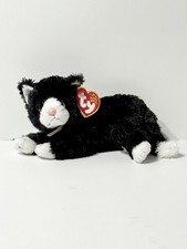 Ty Beanie Baby Booties the Black White Cat 8" With Tag Plush Stuffed Animal Toy