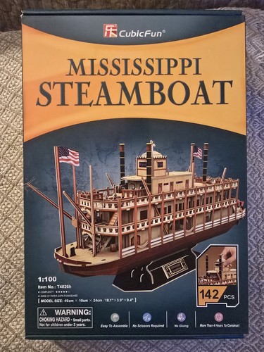 CubicFun 3D Puzzle Vessel Ship Steamboat Models Building Kit T4026h Open Box - Picture 1 of 5