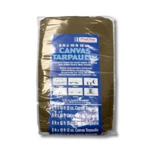 Sunfield K-CT0810B Canvas Tarp, Tan/Brown, 8 x 10 Ft., 12 oz. - Quantity 1