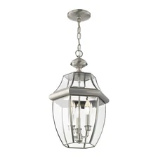 LIVEX LIGHTING 2355-91 Monterey 3 Light Brushed Nickel Outdoor