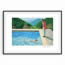 David Hockney Signed - Dive In, Pool with Two Figures, Certificate