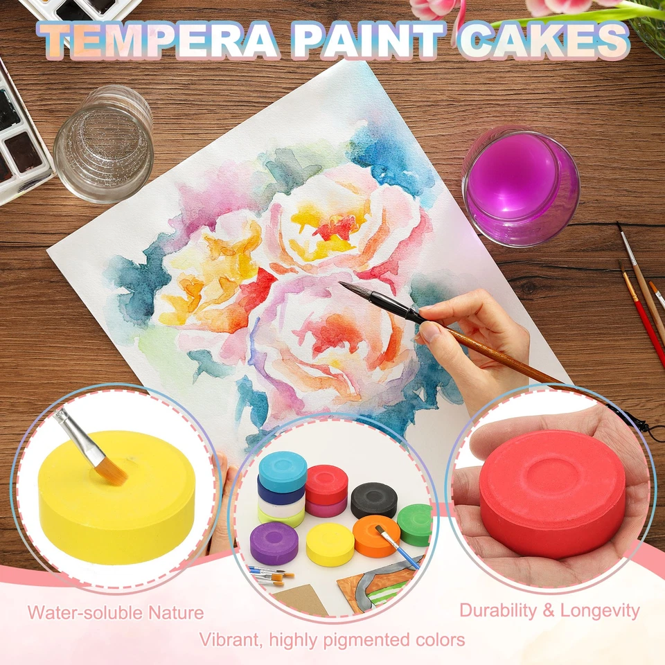 6 Piezas Pasteles de Pintura Tempera Lavables, 2.3"x0.7" Grandes, Púrpura Foto 3 de 4