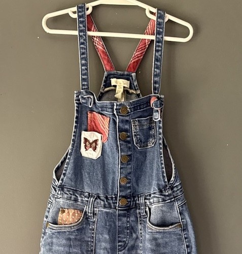 Matilda Jane Girls Sz Heart to Heart Harvest Straight Fit Sz 8 Denim Overalls - Picture 3 of 13