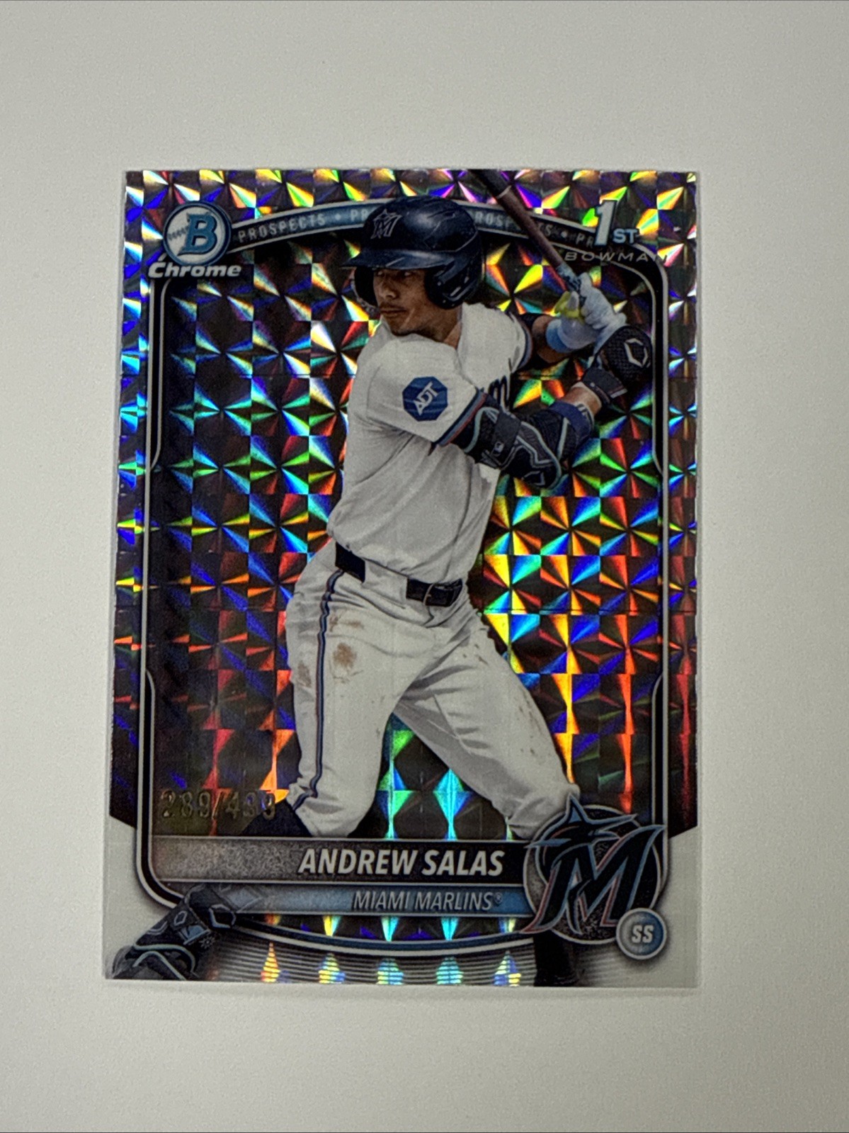 Andrew Salas RC 2025 Bowman Chrome REFRACTOR Geometric /499 #BCP-156 1st Miami